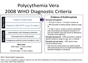 Polycythemia Vera 2008 WHO Diagnostic Criteria